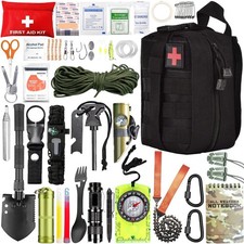 Listing image for Survival Kit Camping Hiking Car Emergency MOLLE Pouch Outdoor Adventure Gear UK