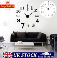 Listing image for Modern DIY 3D Large Number Wall Clock Mirror Sticker Decor Home Office Kids Room
