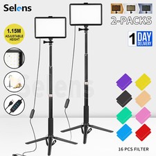 Listing image for 2PCS 8" LED Video Lighting Kit Light Photography Studio Photo Lamp Live 1m Stand