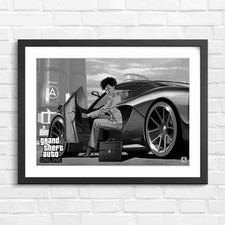 Listing image for Grand Theft Auto Online Business Woman Black & White Framed Wall Art Print Large