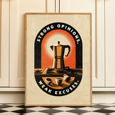 Listing image for Midcentury Coffee Poster Espresso Wall Art Print A4