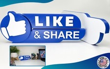 Listing image for Like and Share Sign YouTube Content Creator Gaming Room Decor
