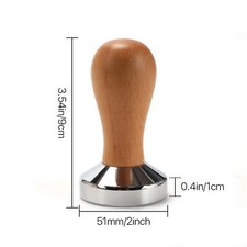 Listing image for Coffee Tamper 51mm/53.5mm Flat Base Espresso Coffee Tamper Wood Handle Barista