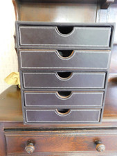 Listing image for OSCO Faux Leather Desktop Stationery 5 Drawer Home Office Organiser