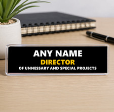 Listing image for Personalised Office Desk Sign Plaque Plate Director Humour Joke Colleague Gift