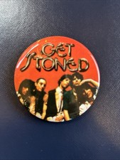 Listing image for Rolling Stones Get Stoned Vintage Pin Badge Rare Collectable Memorabilia