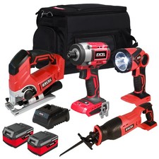 Listing image for Excel 18V Cordless 4 Piece Power Tool Kit 2 x 4.0Ah Battery Charger Bag EXL5233