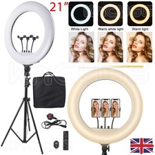 Listing image for 21-inch LED Ring Light Kit Upgraded with 3 Phone Holders Bluetooth Remote Stand