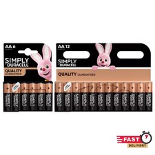 Listing image for Duracell AA AAA Batteries Alkaline Simply Battery LR6, LR03, 10 Year Long Expiry