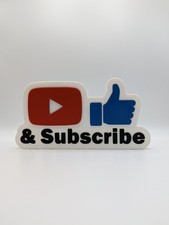 Listing image for 3D Printed YouTube Like & Subscribe Sign Social Media Content Creator Desk Decor