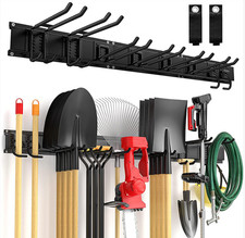 Listing image for Heavy Duty Wall Mounted Tool Organizer Storage Rack Hook Holder Garage Tidy Rail