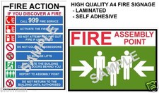 Listing image for FIRE HEALTH & SAFETY SIGNS A4 LAMINATED POSTERS WORKPLACE OFFICE SHOP FACTORY