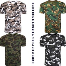 Listing image for 2 Pack Mens Army Camo TShirt Short Sleeve Crew Neck Summer Fishing Hunt Top Gear