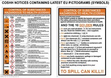 Listing image for COSHH HEALTH AND & SAFETY 2 LAMINATED A4 WORKPLACE POSTERS OFFICE SHOP FACTORY